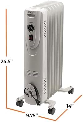 EZ-HEAT Oil-Filled Space Heater with Adjustable Thermostat and Safety Features