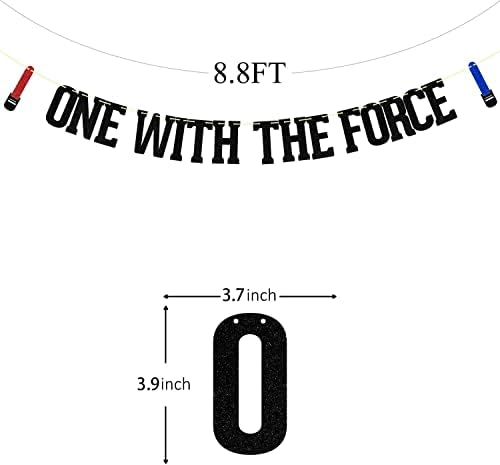 One With The Force Banner - Jedi 1st Birthday Decor