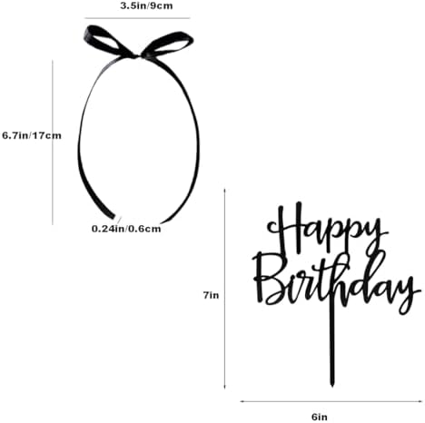 DiDida Bow Cake Topper Happy Birthday Sign 1