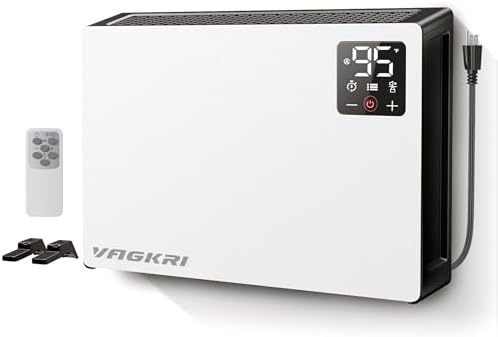 VAGKRI Quiet 1500W Wall Heater with Remote
