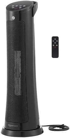 Amazon Basics 28-Inch Oscillating Tower Heater with Remote Control