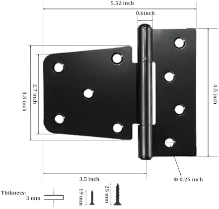 CTrowelpro 3-12 Heavy Duty Gate Hinges 8 Pack