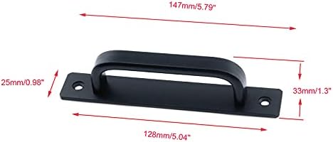 Semetall Black Barn Door Handles 2 Pack 579 Inch