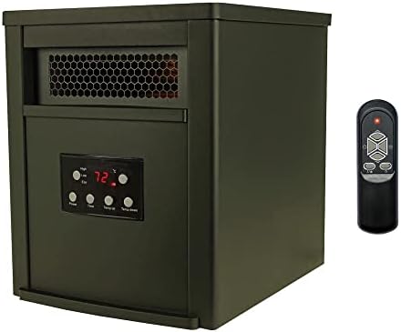 LifeSmart Infrared Quartz Heater 1500W Portable with Remote Control Black
