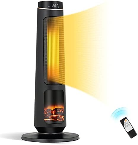 PETSITE 30 Electric Space Heater with 3D Flame and Remote Control