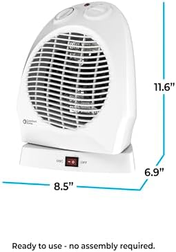 Comfort Zone Oscillating Heater with Thermostat and Fan-Forced Cooling