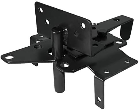 SANKINS Heavy Duty Self-Locking Gate Latch Black Steel