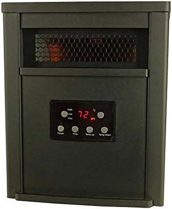 LifeSmart Infrared Quartz Heater 1500W Portable with Remote Control Black