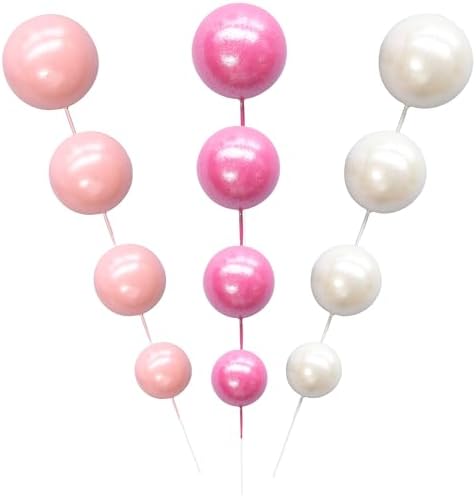 Ephlyn 30Pcs Foam Ball Cake Toppers for Parties