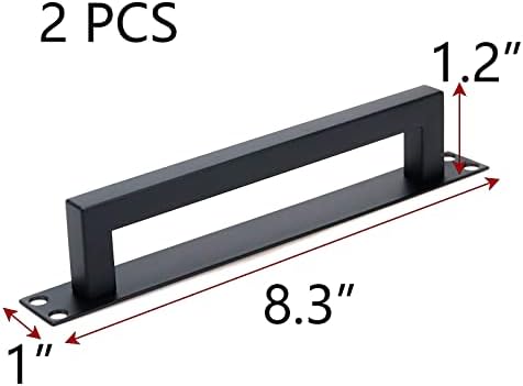 Pufguy 83x1x12 Stainless Steel Door Handle with Plate - 2 pcs Black