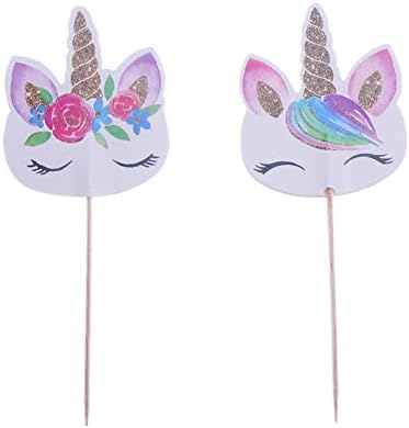 CCINEE 48pcs Rainbow Unicorn Cupcake Toppers 1