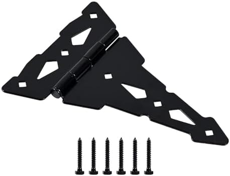 8 Inch Decorative T-Hinge 4 Pack Black Finish