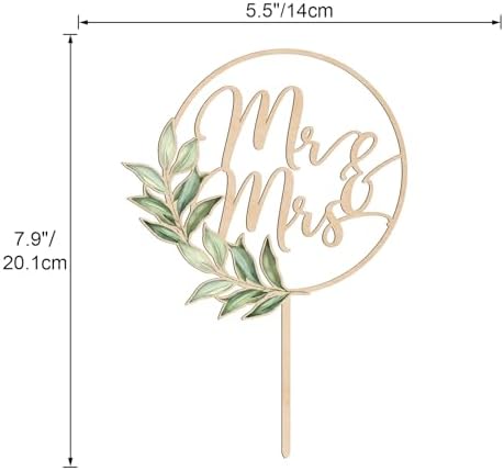 Mr Mrs Cake Topper Wood Greeny Design Wedding