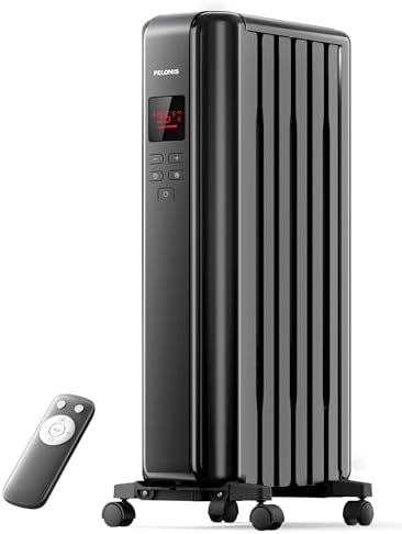 PELONIS 1500W Oil-Filled Radiator Heater with Remote