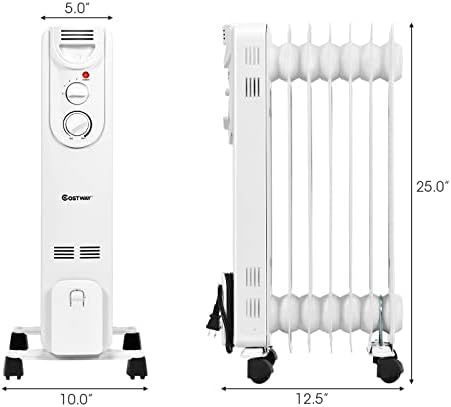 COSTWAY Oil Filled Radiator Heater with 3 Heat Settings 1