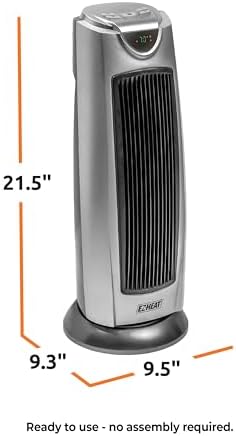 EZ-HEAT Oscillating Ceramic Space Heater - 1500W Dual Heat Fan Settings