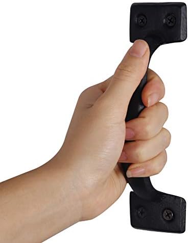 WEBI Cast Iron Gate Handle 2 Packs Black