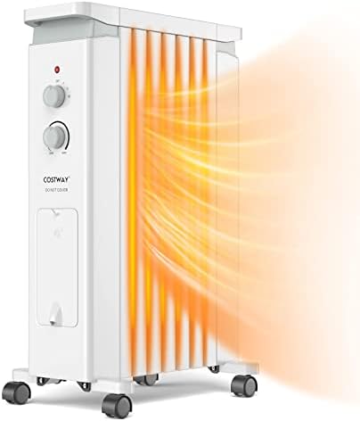COSTWAY 1500W Oil Filled Radiator Heater with 3 Heat Settings and Humidifier