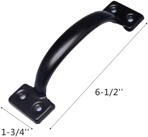 Tebery 4 Pack 6-12 Inch Black Gate Handles