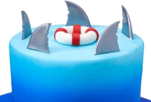 Gray Shark Fin Cake Toppers Cupcake Picks 24 Count