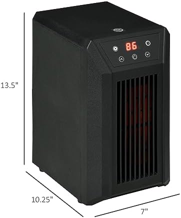 HOMCOM 1500W Electric Space Heater with Remote and 3 Modes 1