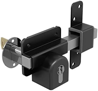 GateMate Long Throw Lock 1490096 316 Stainless Steel Black 5 Keys