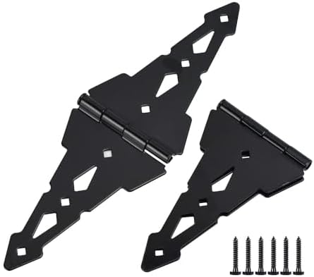 HOME MASTER HARDWARE 8 Inch Gate Hinges 6 Pack Black