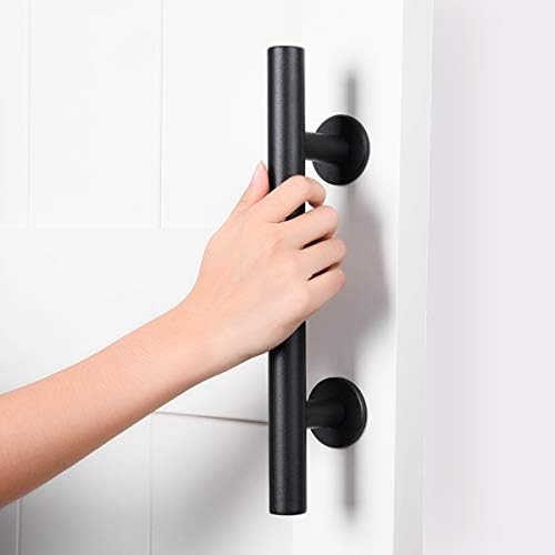 SMARTSTANDARD 12 Heavy Duty Barn Door Handle Set Black Rustic Design