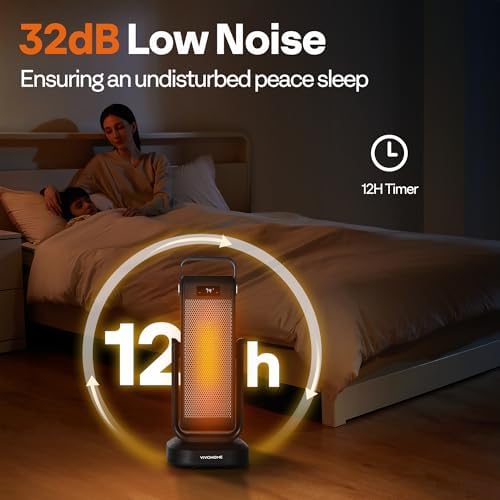 VIVOHOME 1500W Electric Ceramic Space Heater with Remote Control and 12H Timer