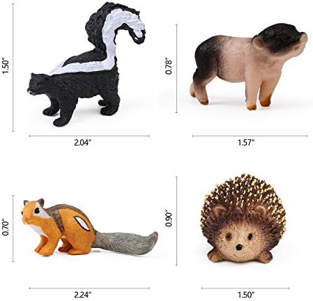 16PCS Forest Animal Baby Figures Woodland Creatures Toy Figurines for Kids
