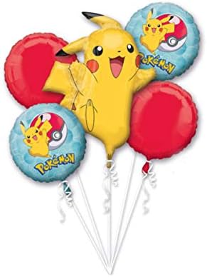 Amscan Bouquet Pokemon Foil Balloons 5-Pack