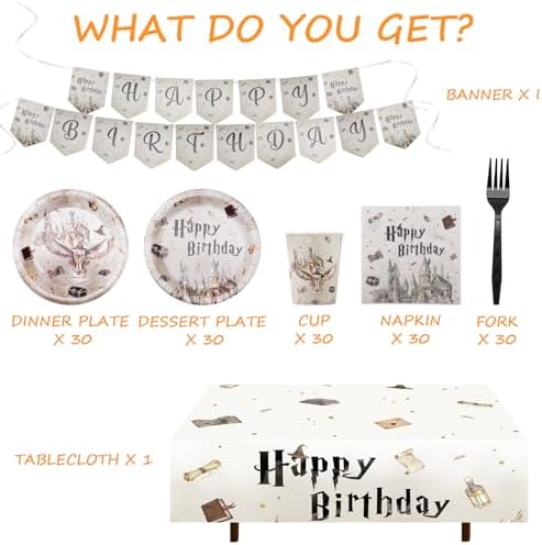 152PCS Wizard Themed Party Kit for 30 Guests