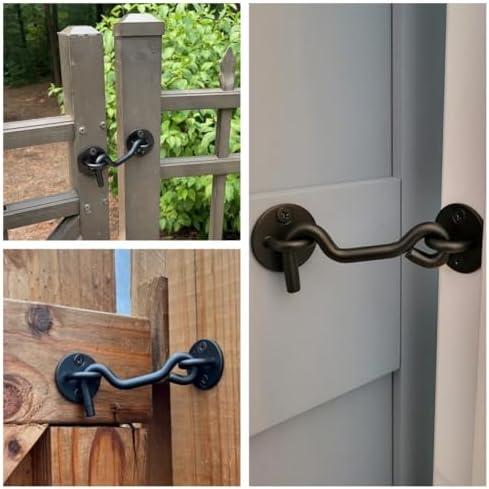 Raswik 4 Privacy Hook and Eye Gate Latch Black