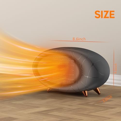 PRSOOY Electric Desk Heater 600W PTC Ceramic Heating