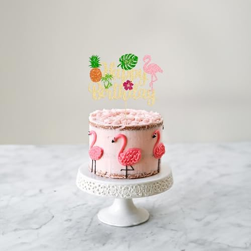 Ephlyn Flamingo Birthday Cake Topper Decor