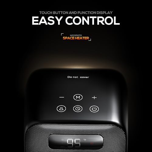 MORENTO 1500W Electric Desk Heater with Fan and Thermostat