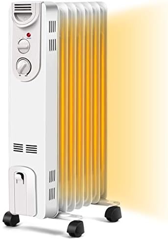 COSTWAY 1500W Oil Filled Radiator Heater with 3 Settings Safety Features