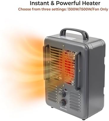 Comfort Zone Electric Space Heater with Adjustable Thermostat and Safety Features