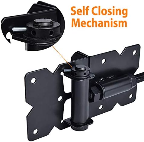 SANKINS Self Closing Gate Hinges 2 Pack Black