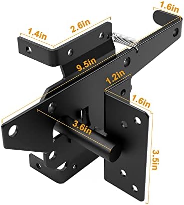 WINSOON 4-Pack Gate Hinges 2 Latch Hardware Kit for Vinylwood Fence