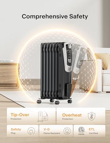 PELONIS Radiator Heater with Remote and Thermostat 1
