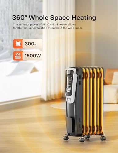 PELONIS Radiator Heater with Remote and Thermostat 1