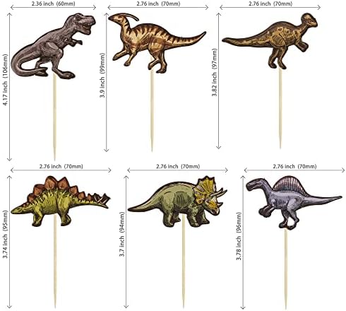 36Pcs Dinosaur Cupcake Toppers for Dino Theme Party
