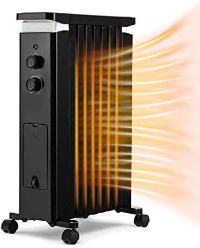 PETSITE Oil-Filled Radiator Heater with 3 Heat Settings and Thermostat