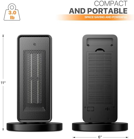 Magshion Quiet Electric Space Heater with 90 Oscillation and 12H Timer