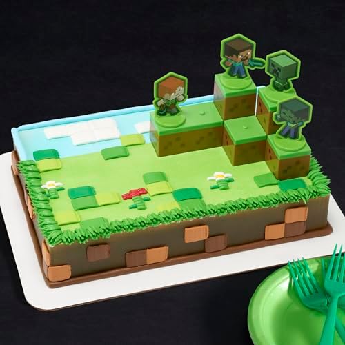 DecoSet Mobs Beware Minecraft Cake Topper 6-Piece