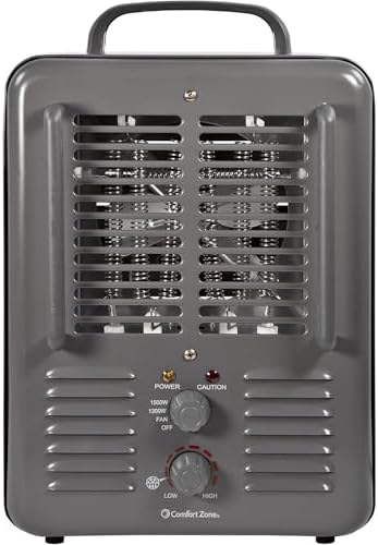 Comfort Zone Electric Space Heater with Adjustable Thermostat and Safety Features