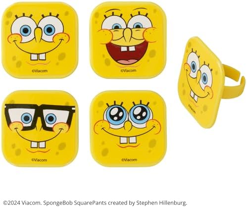 DecoPac SpongeBob SquarePants Mood Faces Cupcake Rings - 24 Pack