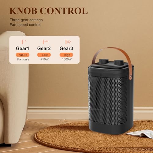 Homifinity 1500W Electric Space Heater with Thermostat 1
