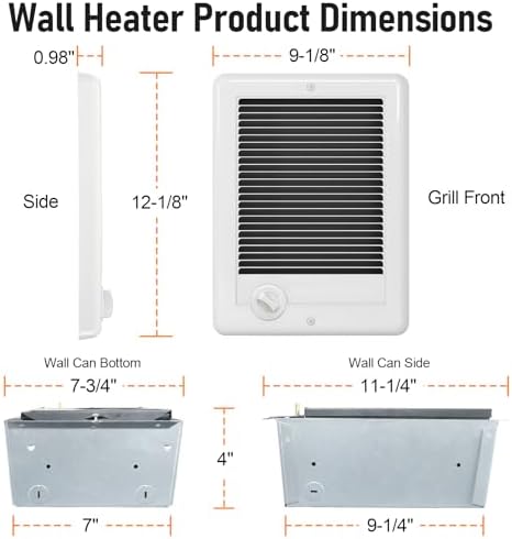 CSC152TW Electric Wall Heater with Thermostat